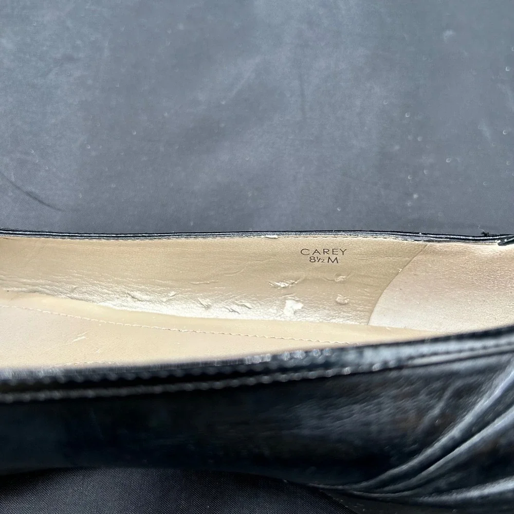 Tahari Ballet Flats Leather Dress Shoes‎ Black Career Office 8.5M Business